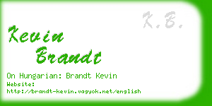 kevin brandt business card